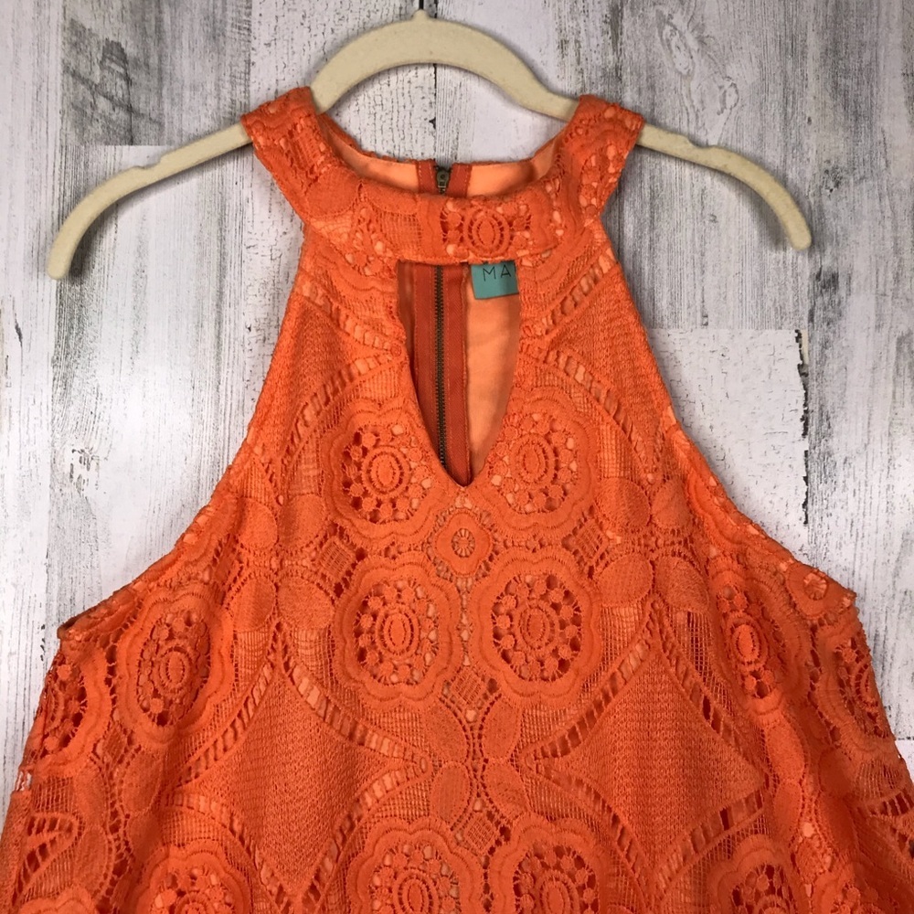 NWT Judith March orange crochet halter dress - Picture 5 of 6
